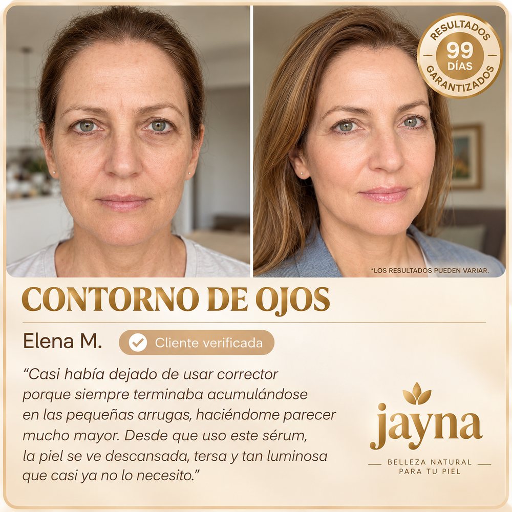 Antes y después, contorno de ojos, Elena M.