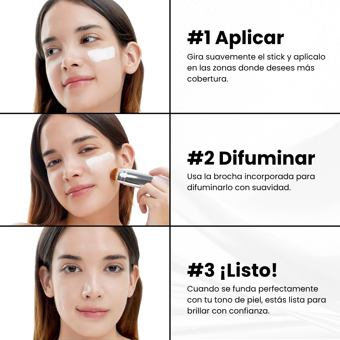 Base de maquillaje 2 en 1 con brocha integrada