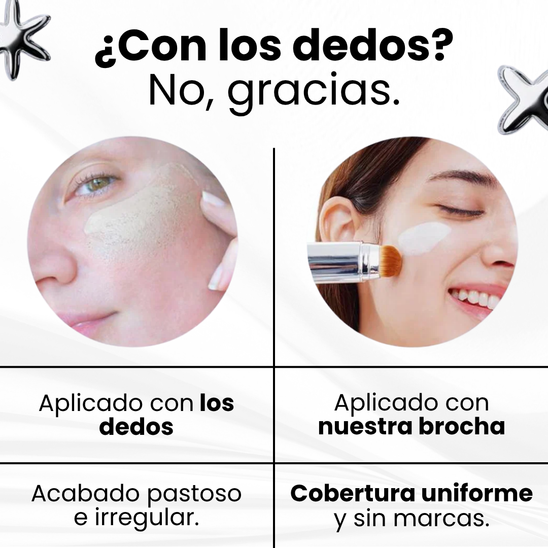 Base de maquillaje 2 en 1 con brocha integrada
